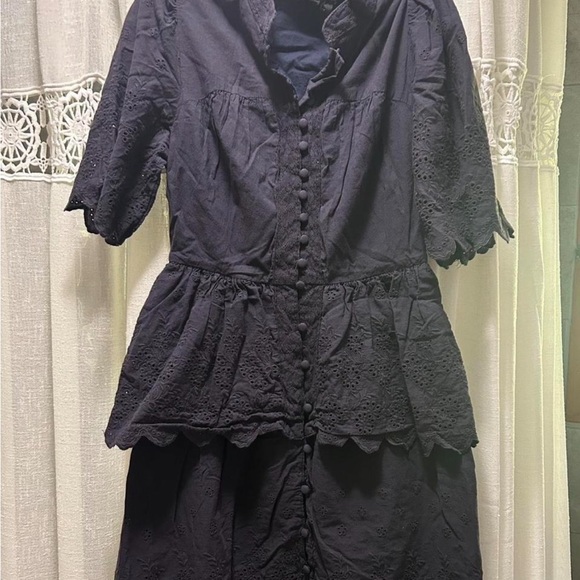 En Saison Navy Eyelet Midi Dress - Picture 3 of 5